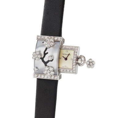 View full screen - View 1 of Lot 2837. 'Secret Miroir des Eaux' Diamond, Mother-of-pearl, Onyx and Diamond Wristwatch | 梵克雅寶 | 'Secret Miroir des Eaux' 貝母, 縞瑪瑙 配 鑽石 腕錶.