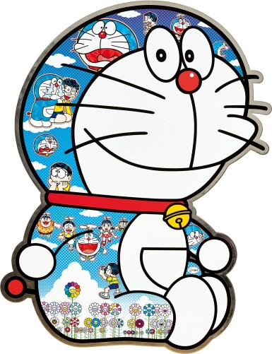 View full screen - View 1 of Lot 1142. Takashi Murakami 村上隆 | Doraemon Sitting Up: Weeping Some, Laughing Some 坐起來的哆啦A夢:哭哭笑笑.