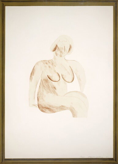 View full screen - View 1 of Lot 179. Picture of a simple framed traditional nude drawing (S.A.C.; MCA Tokyo 45).