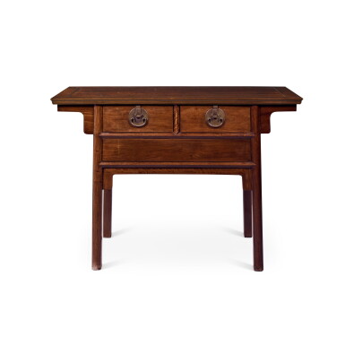 View full screen - View 1 of Lot 1355. A mixed hardwood and satinwood two-drawer coffer (Lianerchu), 20th century | 二十世紀 緞木拼硬木聯二櫥.