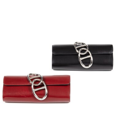 View full screen - View 1 of Lot 355. Set of Two : A Rouge H Box Egée 25 Palladium Hardware, 2011 and A Black Box Egée 25 Palladium Hardware, 2012.