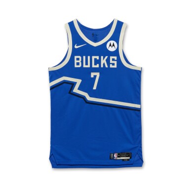 View full screen - View 1 of Lot 109. Chris Livingston Milwaukee Bucks 2024-2025 Game Issued City Edition Jersey .