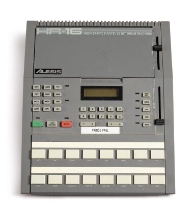 View full screen - View 1 of Lot 73. PRINCE PAUL'S ALESIS HR-16 DRUM MACHINE, USED ON DE LA SOUL, BIG DADDY KANE, AND OTHERS.