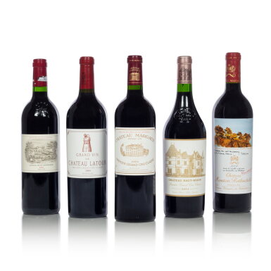 View full screen - View 1 of Lot 202. Les 5 Premiers Crus Classés 2004 (5 BT).