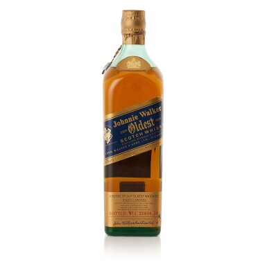 View full screen - View 1 of Lot 306. Johnnie Walker Oldest Blue Label 43.0 abv NV (1 BT70).