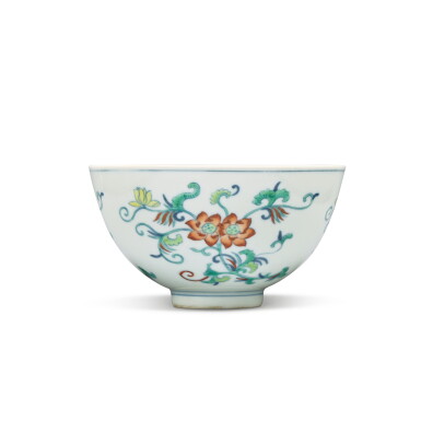 View full screen - View 1 of Lot 107. A doucai 'lotus' bowl, Seal mark and period of Daoguang.