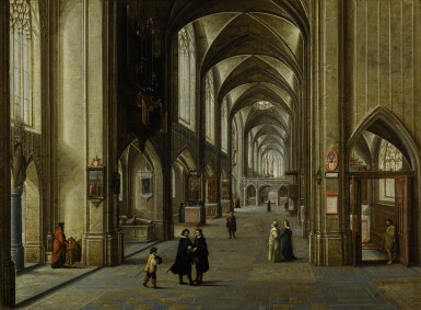 View full screen - View 1 of Lot 19. The Interior of a Gothic Church |《哥德式教堂內部》.