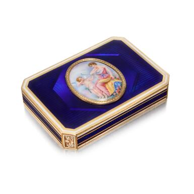 View full screen - View 1 of Lot 94. A Gold and Enamel Snuff Box, Frères Jordan, Berlin, circa 1805.