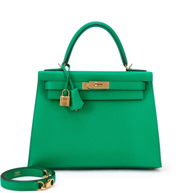 Voir en plein écran - Voir 1 du lot 5617. Vert Jade Epsom Kelly 28 Sellier Gold Hardware, 2021.