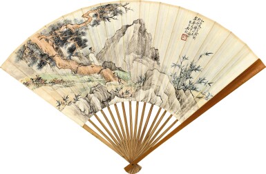 View full screen - View 1 of Lot 3007. WU QINMU 吳琴木 | SCHOLAR APPRECIATING CHRYSANTHEMUM 撫松賞菊.