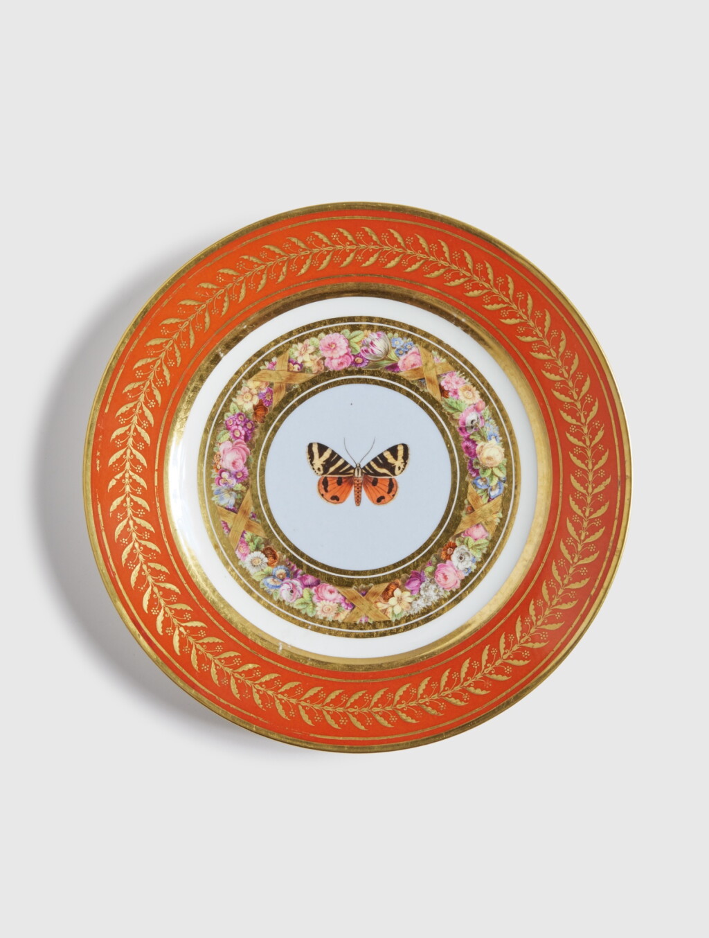 View full screen - View 1 of Lot 214. A Sèvres Porcelain Plate from the 'Service de Dessert Marly Rouge', circa 1808.