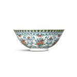 A fine doucai ‘floral’ bowl, Seal mark and period of Daoguang 清道光 闘彩花卉紋盌 《大清道光年製》款
