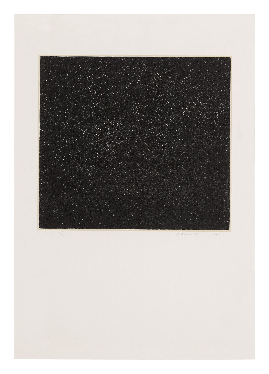 View full screen - View 1 of Lot 12. VIJA CELMINS | NIGHT SKY WOODCUT.