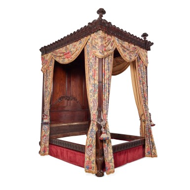 View full screen - View 1 of Lot 61. A George II Carved Mahogany Tester Bed, Mid-18th Century.