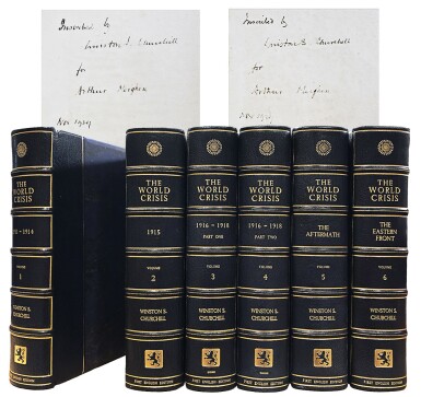 View full screen - View 1 of Lot 29. Winston S. Churchill | The World Crisis. London: Thornton Butterworth Ltd., 1923-1931.