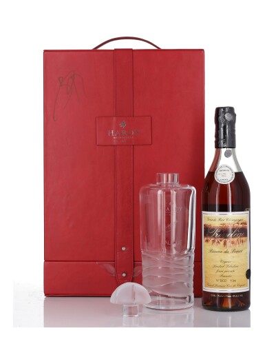 View full screen - View 1 of Lot 213. Hardy Privilège Réserve du Prince Grande Fine Champagne Cognac in Lalique 40.0 abv NV (1 BT 75cl).