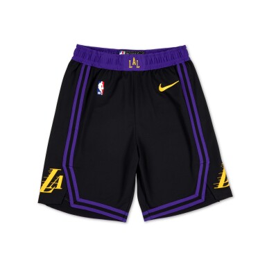 View full screen - View 1 of Lot 49. Maxwell Lewis Los Angeles Lakers 2023-2024 In-Season Tournament Quarterfinals Game Issued City Edition Shorts .