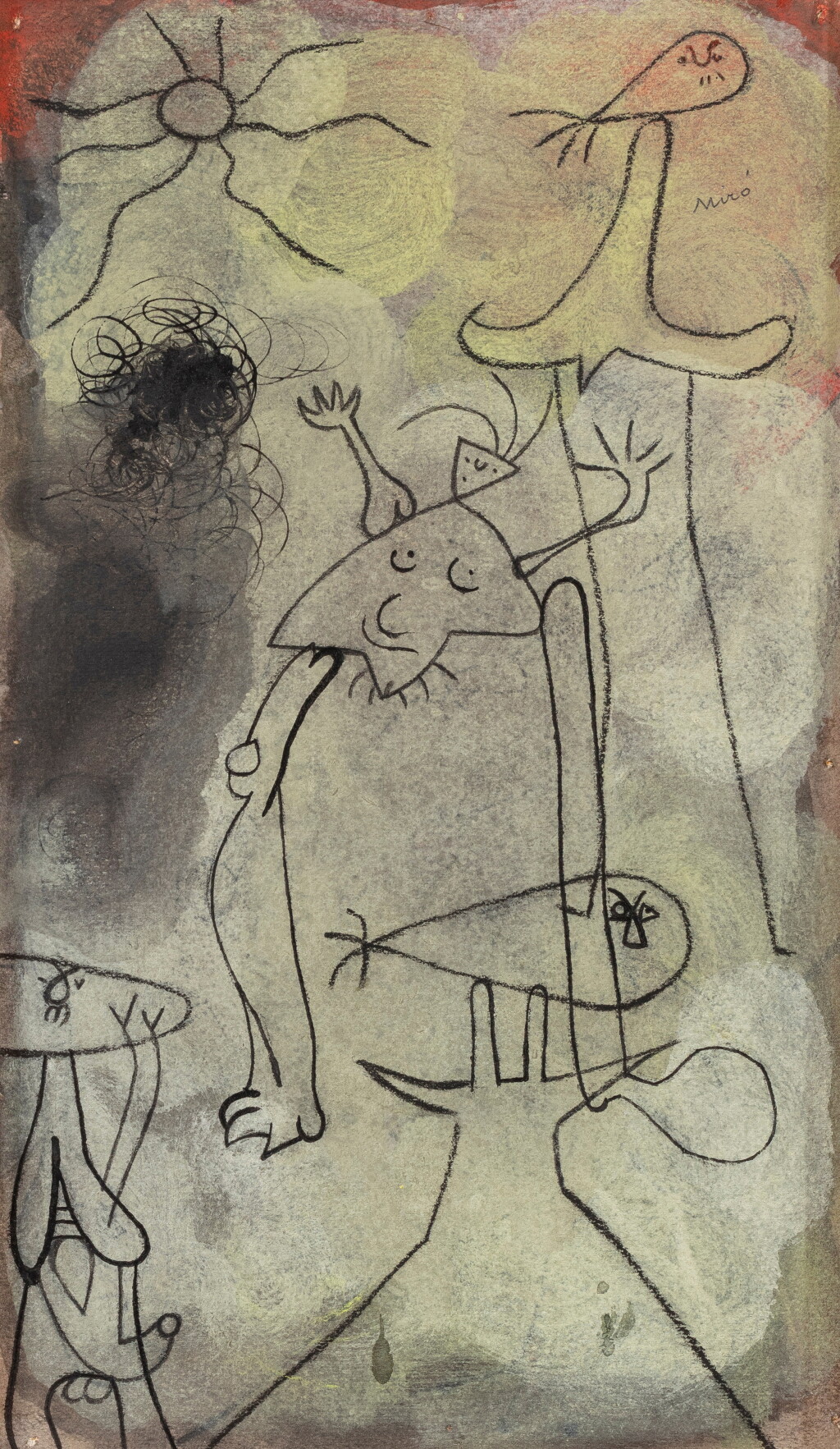 View full screen - View 1 of Lot 102. Personnages devant le soleil.