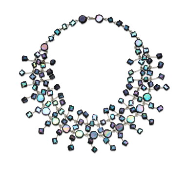 View full screen - View 1 of Lot 114. Purple Talosel & Mirrors Cocktail Necklace.