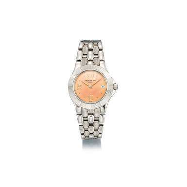 View full screen - View 1 of Lot 8086. PATEK PHILIPPE | REFERENCE 4880 | A STAINLESS STEEL WRISTWATCH WITH DATE AND BRACELET, CIRCA 1990 | 百達翡麗 | 型號4880 精鋼鏈帶腕錶,備日期顯示,約1990年製.