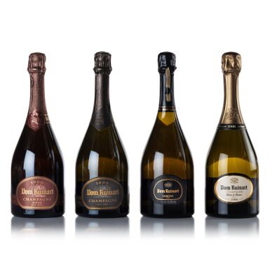 View full screen - View 1 of Lot 424. Dom Ruinart, Blanc de Blancs & Rosé 1990/1993/1996/2006 (4 BT).