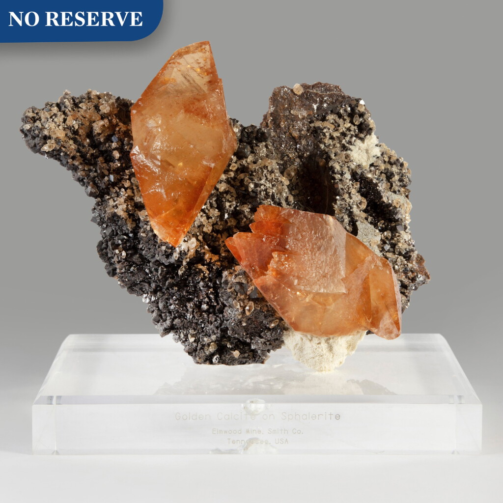 View full screen - View 1 of Lot 196. An Impressive Elmwood Calcite on Sphalerite.