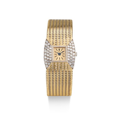 View full screen - View 1 of Lot 112. PIAGET | LIMELIGHT, REFERENCE 9148, A TWO-COLOUR GOLD AND DIAMOND-SET BRACELET WATCH, CIRCA 1960.