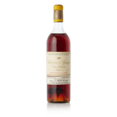 View full screen - View 1 of Lot 9028. Château d'Yquem 1961 (1 BT).