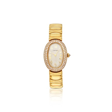 View full screen - View 1 of Lot 471. Gold and Diamond 'Baignoire' Wristwatch.