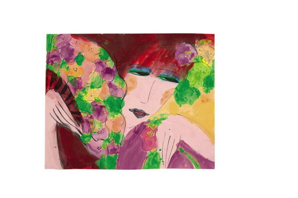 View full screen - View 1 of Lot 28. WALASSE TING | LADY WITH A FAN.