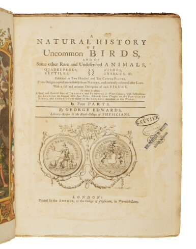View full screen - View 1 of Lot 17. Edwards, George | Georges Cuvier’s set of George Edwards’ fine series of ornithological studies.