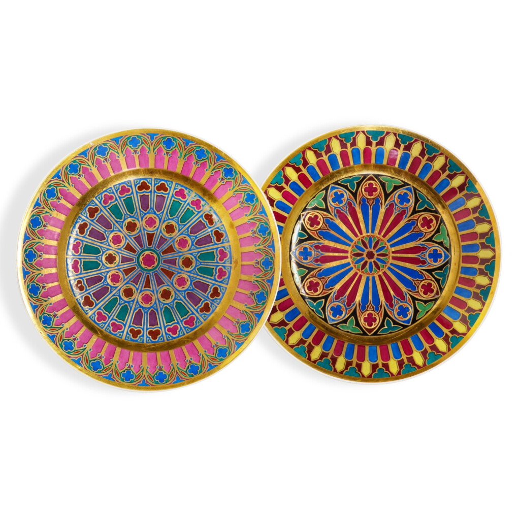 View full screen - View 1 of Lot 331. Two Plates from the Gothic Cottage Palace Service, Imperial Porcelain Factory, St Petersburg, Period of Nicholas I (1825-1855).