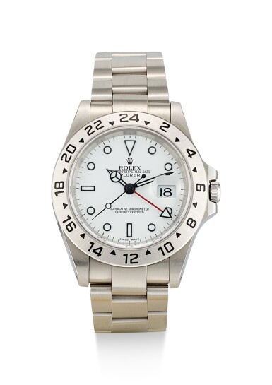 View full screen - View 1 of Lot 8077. ROLEX | EXPLORER II, REFERENCE 16570, A STAINLESS STEEL DUAL TIME ZONE WRISTWATCH WITH DATE AND BRACELET, CIRCA 2000.