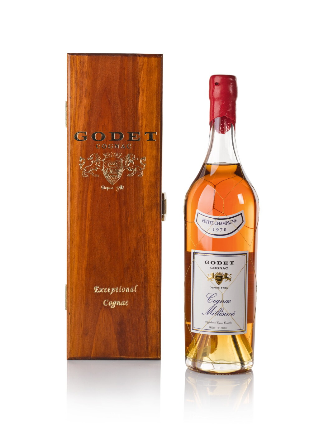 View full screen - View 1 of Lot 123. Godet Cognac Millesime Petite Champage 40.0 abv 1970 .
