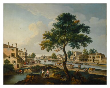 View full screen - View 1 of Lot 95. CIRCLE OF GIOVANBATTISTA CIMAROLI | HERDERS IN A LANDSCAPE.