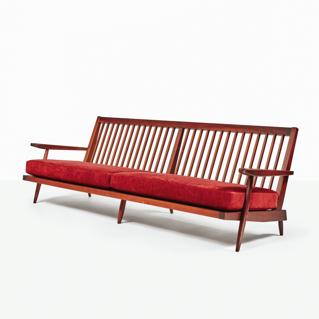 View full screen - View 1 of Lot 103. GEORGE NAKASHIMA | "CONOID CUSHION" SETTEE.