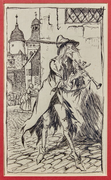 View full screen - View 1 of Lot 304. Arthur Rackham | Original illustration for The Pied Piper of Hamelin, 1934.