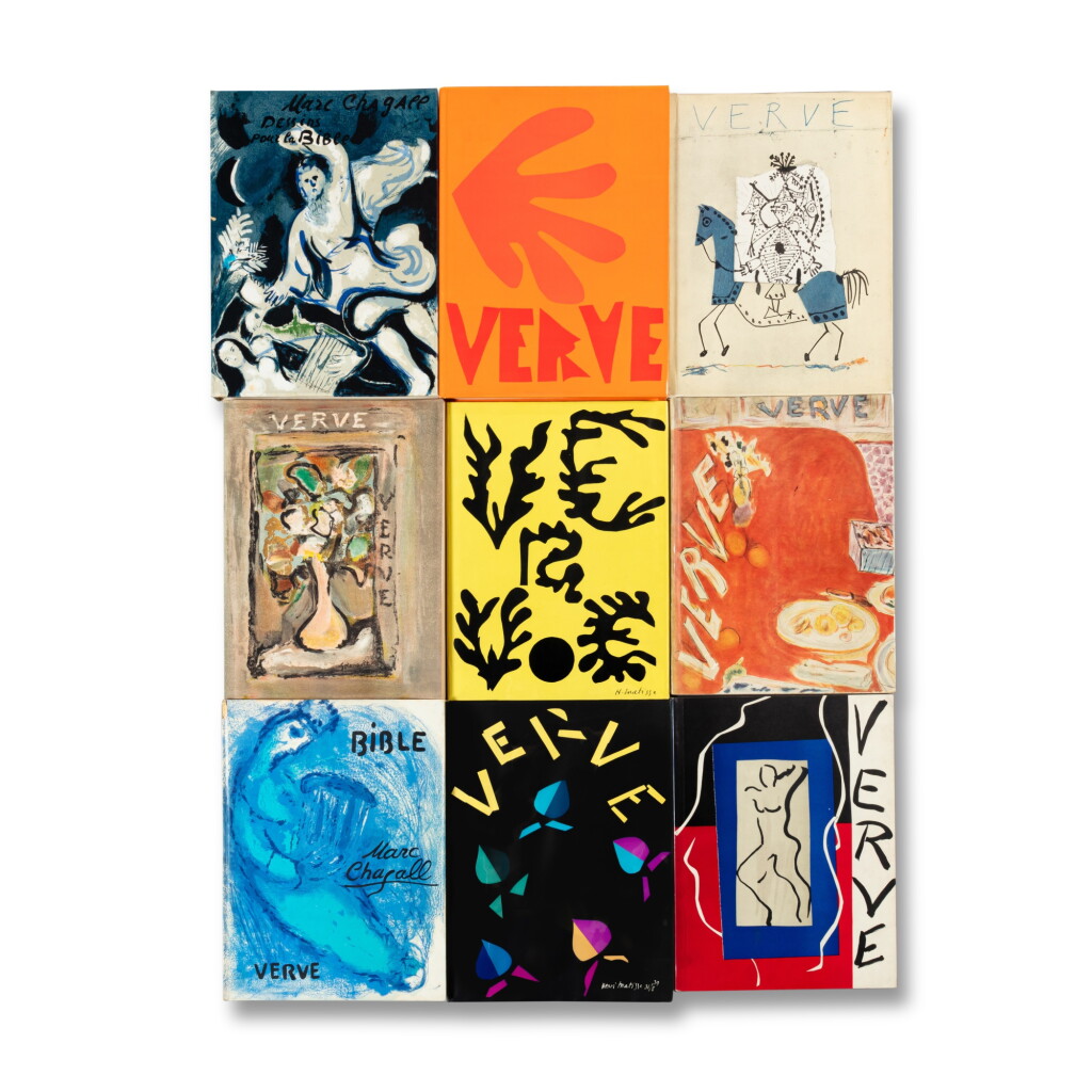 View full screen - View 1 of Lot 170. Collection complète. 38 numéros en 26 volumes. Couvertures lithographiées de Matisse, Picasso, Chagall, etc..