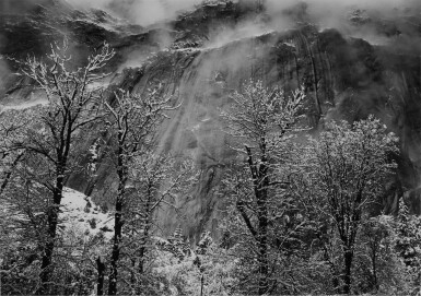 View full screen - View 1 of Lot 13. ‘Trees and Cliffs of Eagle Peak, Winter, Yosemite National Park’.