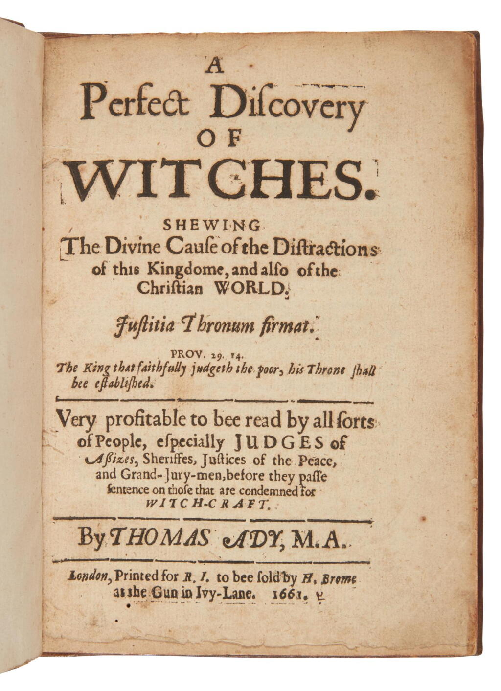 View full screen - View 1 of Lot 4. Ady, Thomas | Debunking witchcraft redux.