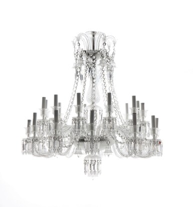 View full screen - View 1 of Lot 227. A BACCARAT CUT-GLASS CHANDELIER, MODERN | LUSTRE EN VERRE TAILLÉ, BACCARAT, MODERNE.