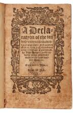 HOOPER | A declaratyon of the ten holy commaundements, London, 1550, later calf