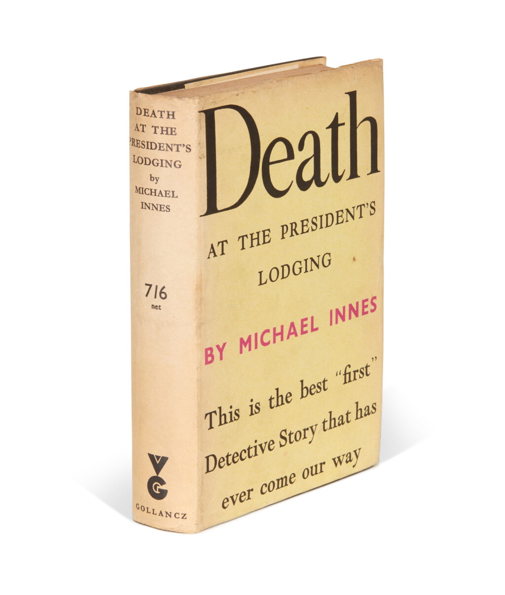 View full screen - View 1 of Lot 129. Michael Innes | Death at the President's Lodging, 1936, first edition of the author's first novel.