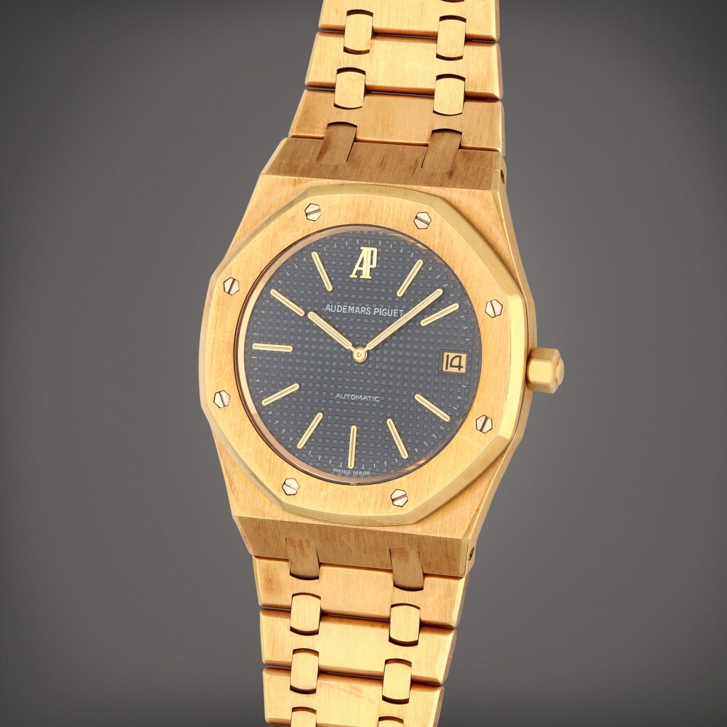全螢幕檢視 - 查看44Royal Oak 'Jubilee', Reference 14802BA.OO.0944BA.01 | A limited edition yellow gold wristwatch with date and bracelet | Circa 1992的1
