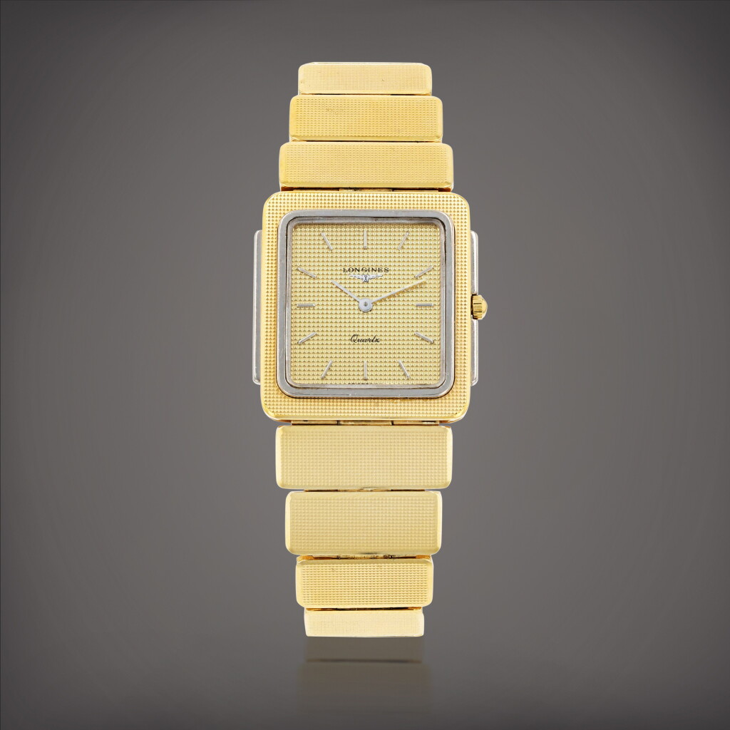 View full screen - View 1 of Lot 200. Montre bracelet en or jaune et acier | Yellow gold and stainless steel bracelet watch Vers 1980 | Circa 1980.