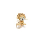 Gem set and diamond brooch, 'Lion Ebouriffé', 1970s