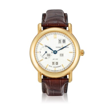 View full screen - View 1 of Lot 8115. Ludwig Perpetual Calendar, Reference 331-2, A limited edition yellow gold perpetual calendar wristwatch, Circa 1997 | 雅典 Ludwig Perpetual Calendar 型號331-2 限量版黃金萬年曆腕錶,約1997年製.