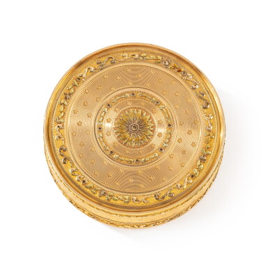 View full screen - View 1 of Lot 313. A three-coloured gold bonbonnière, Alexis Proffit, Paris, 1778-1779 | Bonbonnière en or de trois couleurs par Alexis Proffit, Paris, 1778-1779.