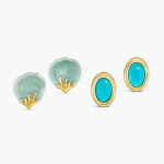 Angela Cummings for Tiffany & Co. Two pairs of Turquoise and Opal Earclips | 蒂芙尼 Angela Cummings 設計 | 綠松石 及 歐泊 耳夾 兩對