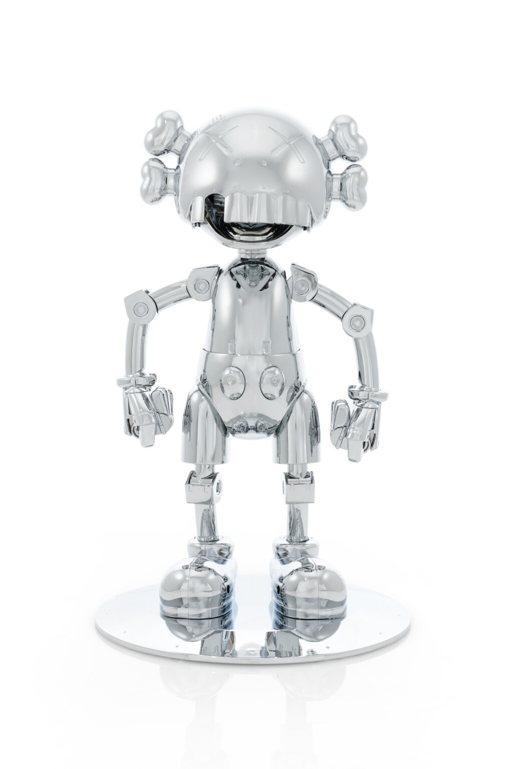 View full screen - View 1 of Lot 8. KAWS X Hajime Sorayama No Future Companion (Silver Chrome).